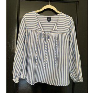Gap Blue and White Striped Cotton Top